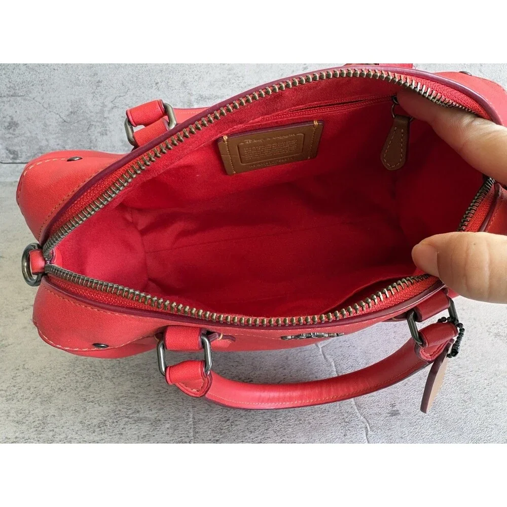COACH x Disney 59371 Mickey Mouse leather Mini Bennett satchel Crossbody Bag Red
